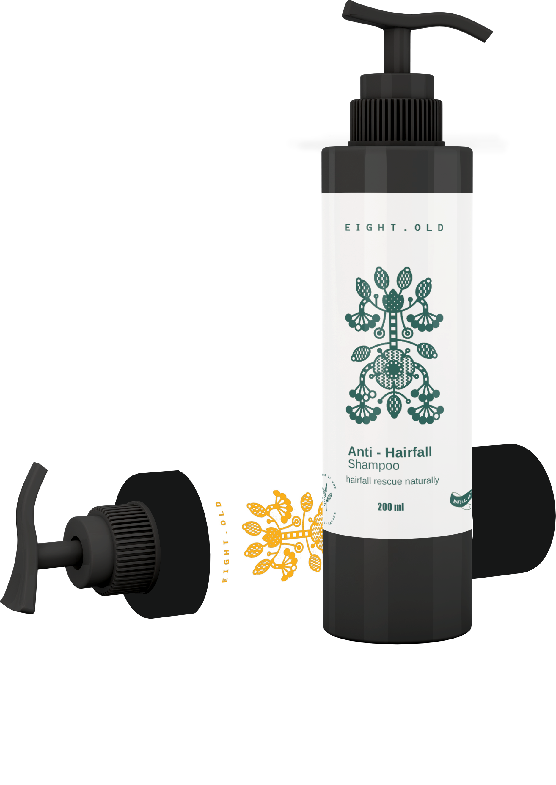 EIGHT.OLD Hairfall Rescue Shampoo | Licorice & Ancient Herb Blend for Stronger Hair - 200 ml