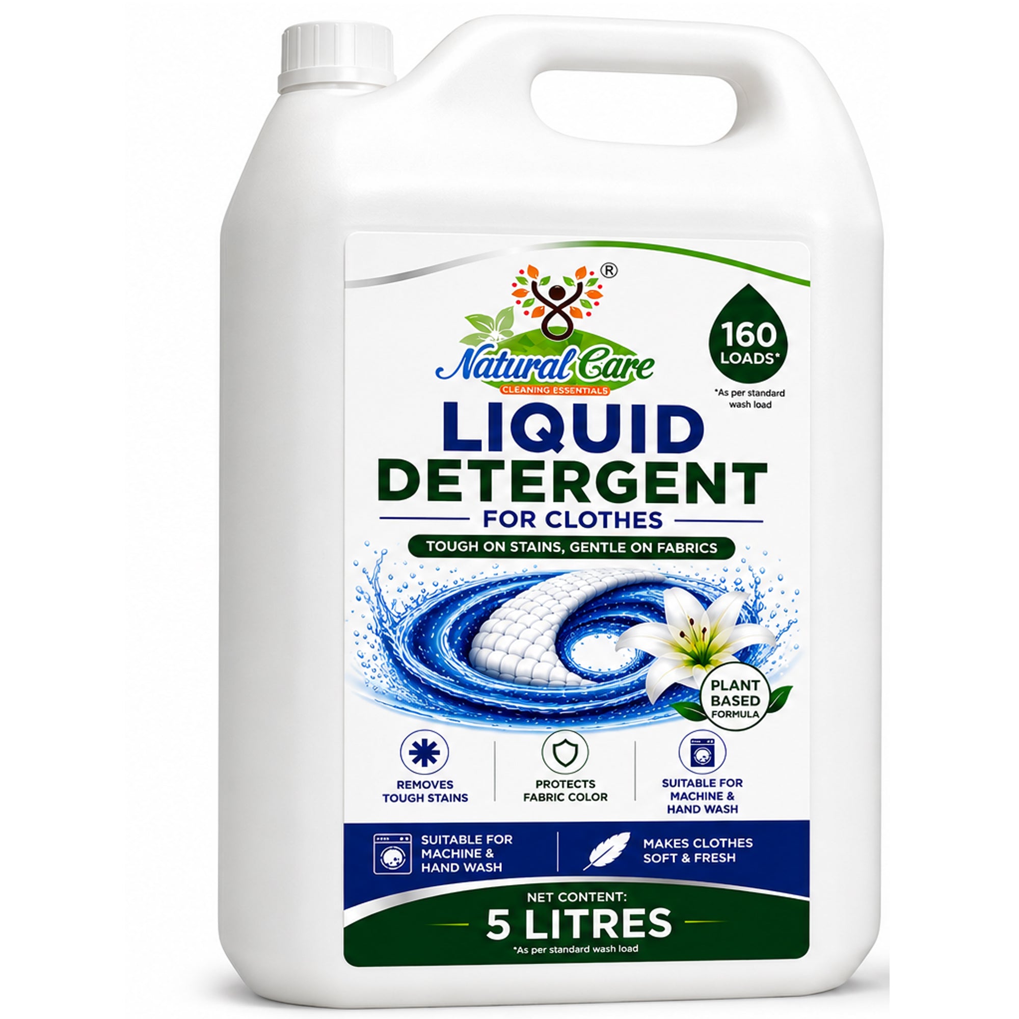 Natural Care Liquid Laundry Detergent | Front/Top Load | Deep Clean + Freshness | 500 ml x 2