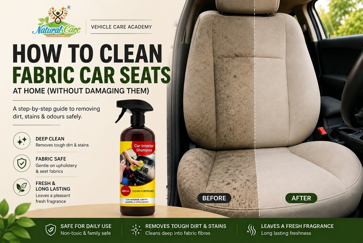 how to clean fabric and leather car seats by Natural Care Vehicle Academy