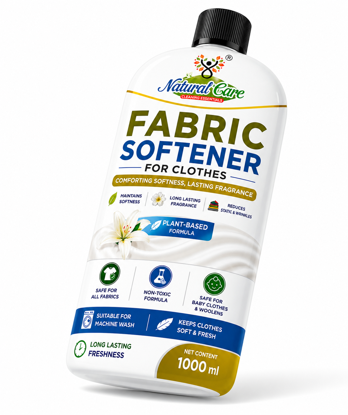 Natural Care Plant-Based Fabric Conditioner & Softener | Eco-Friendly Clothes Softener | 5 Litre