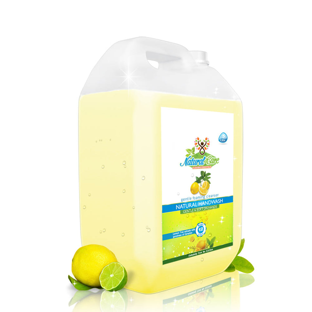 Natural Care Moisturizing Handwash Refill Pack | Lemon Variant | Gentle Liquid Soap Refill | 5 litre
