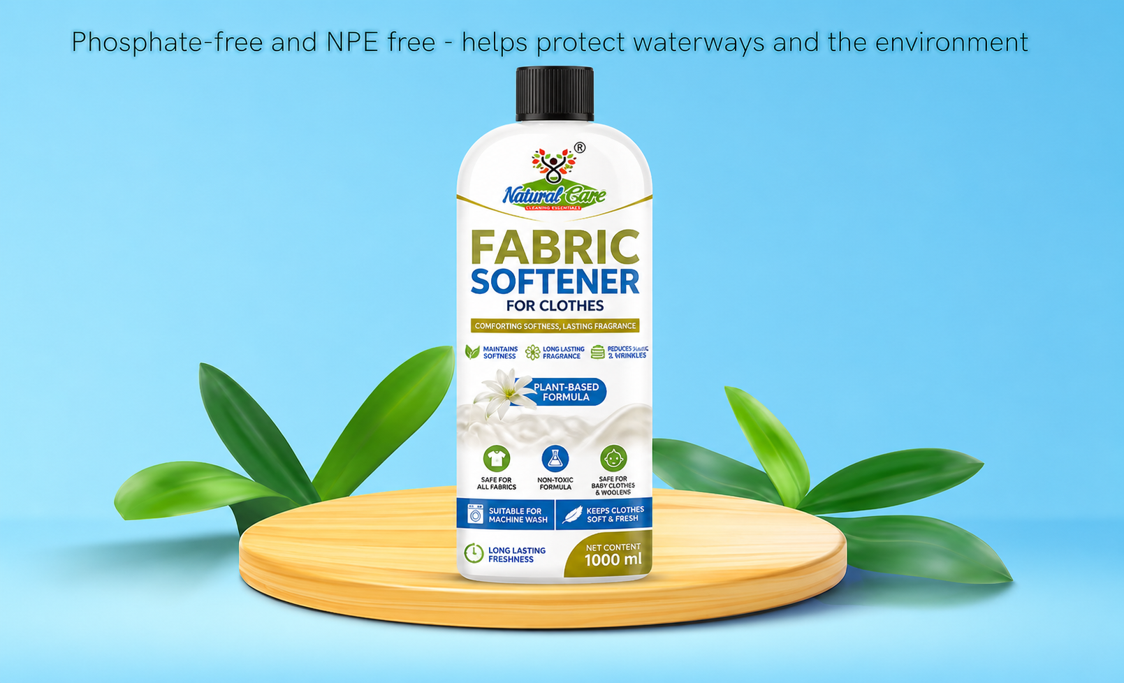Natural Care Plant-Based Fabric Conditioner & Softener | Eco-Friendly Clothes Softener | 5 Litre
