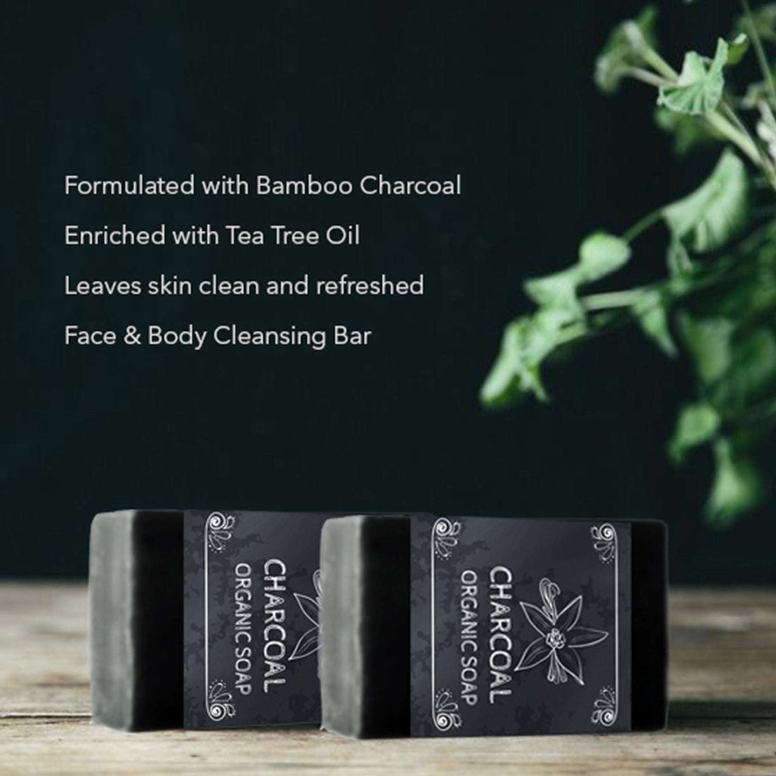 Charcoal & Green Tea  Organic Soap - set of 2 soaps