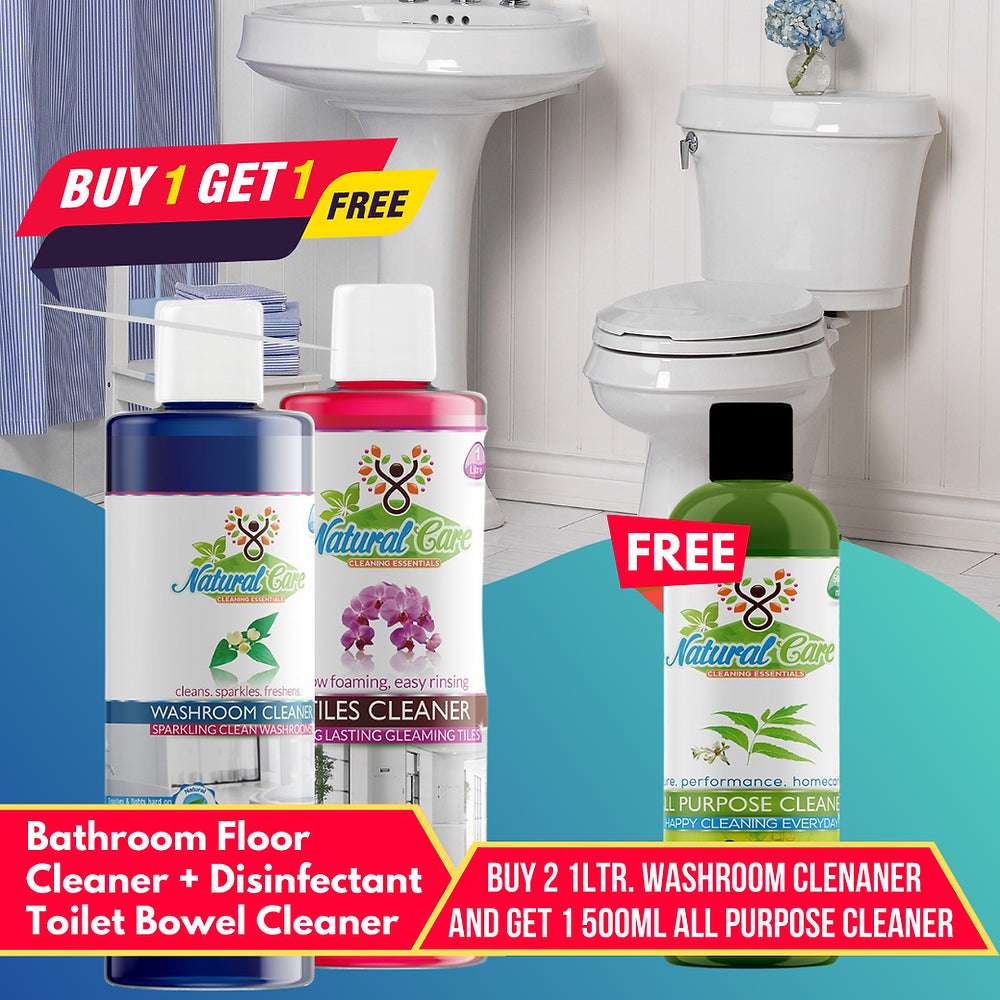 NaturalCare Bathroom Floor Cleaner  +Disinfectant Toilet Bowel  Cleaner 1+1