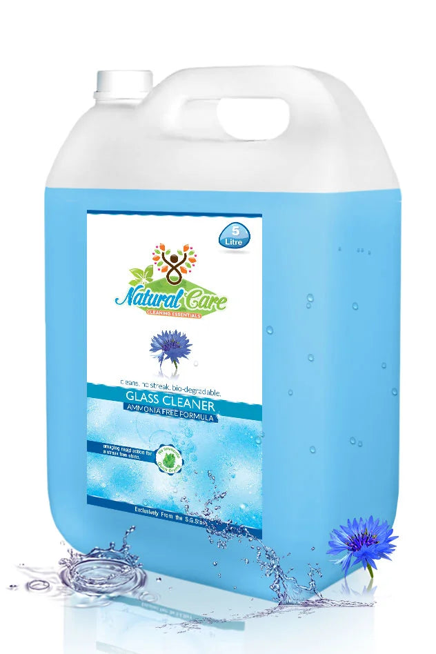 Natural Care Concentrated Glass & Mirror Cleaner | Streak-Free, Smudge-Free Formula | 5 Litre Refill