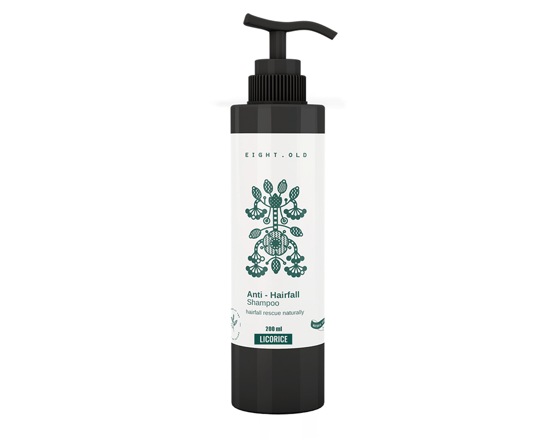 EIGHT.OLD Hairfall Rescue Shampoo | Licorice & Ayurvedic Herb Blend | Strengthens & Reduces Hairfall | 200 ml