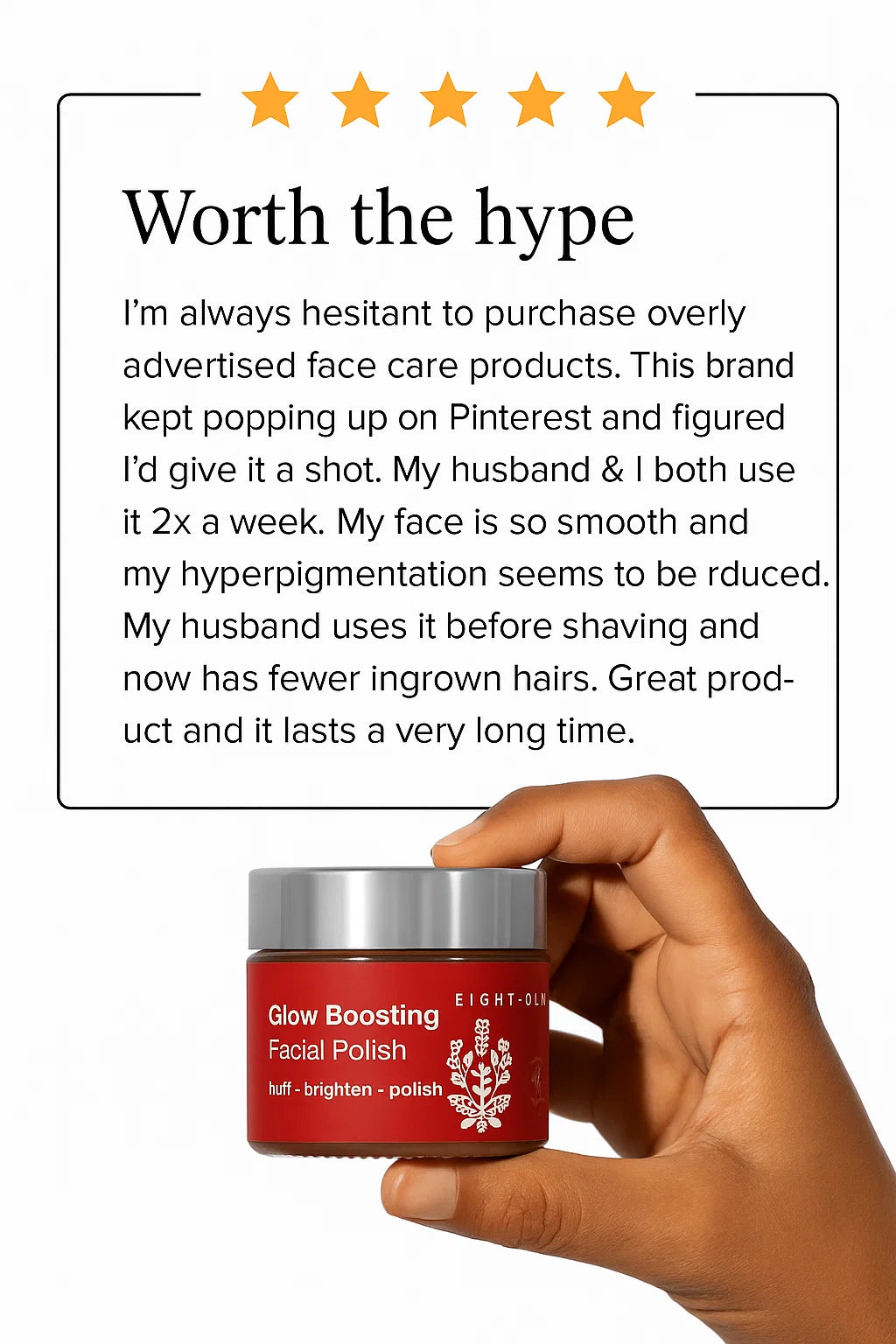 EIGHT.OLD Glow Boosting Facial Polish | Brightening Exfoliator for Smooth, Radiant Skin | 100 g